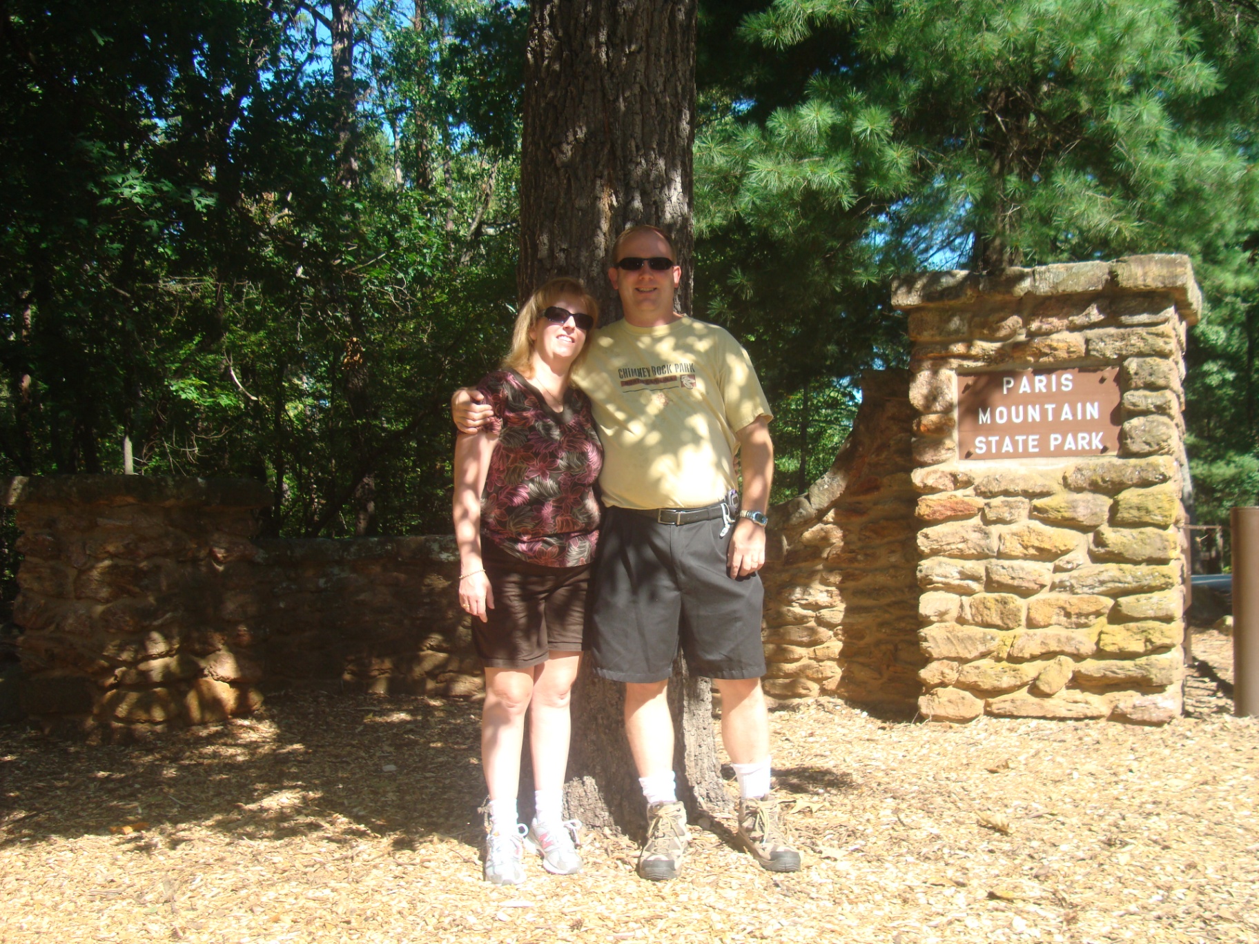 The Roadsheaux crew on their first camping trip at Paris Mountain State Park